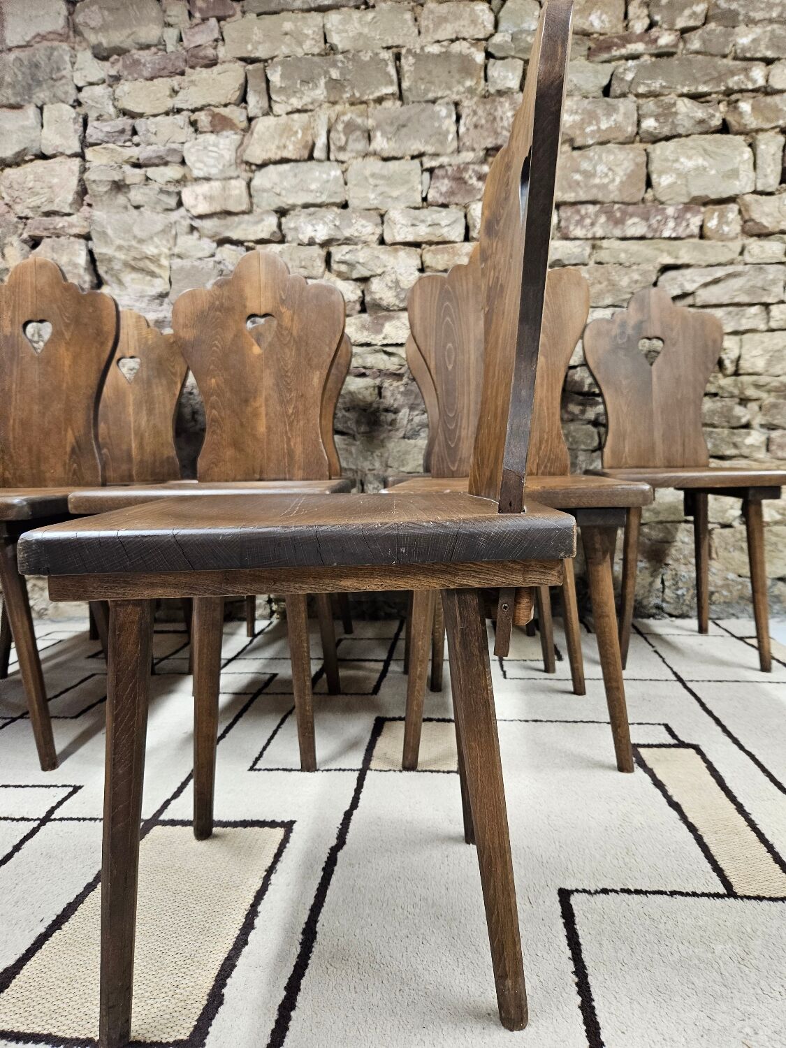 Lot chaises bistrot alsacienne 1960