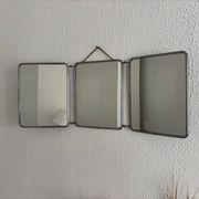 Vintage 1960 triptych barber mirror silvered Arpin - 28 x 70 cm