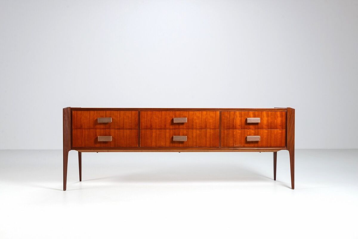 Italian sideboard or chest of drawers in teak Italy 1960