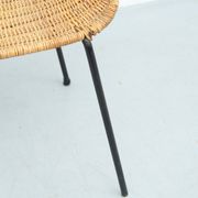 Tabouret en rotin attribué à Gian Franco Legler, années 1950.
