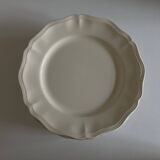 Set of 7 Sarreguemines Ivory plates with gadroons 1960
