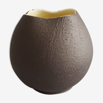 Vase en céramique jaune brun, Andreas Kastl Studio