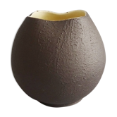 Andreas Kastl Studio ceramic vase brown yellow, small art ceramic vase