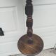 Turned wooden floor lamp – in the style of Charles Dudouyt art deco