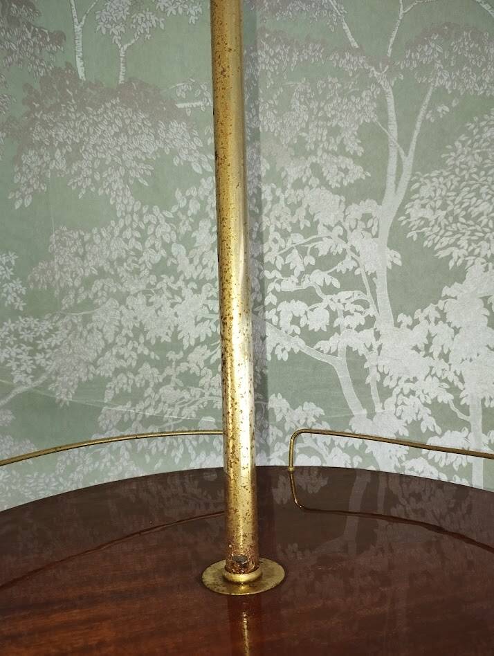 Vintage 70s floor lamp – Bottle rack & wooden coasters