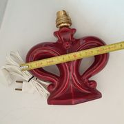 Pied de lampe art déco fleur de lys stylisée en céramique