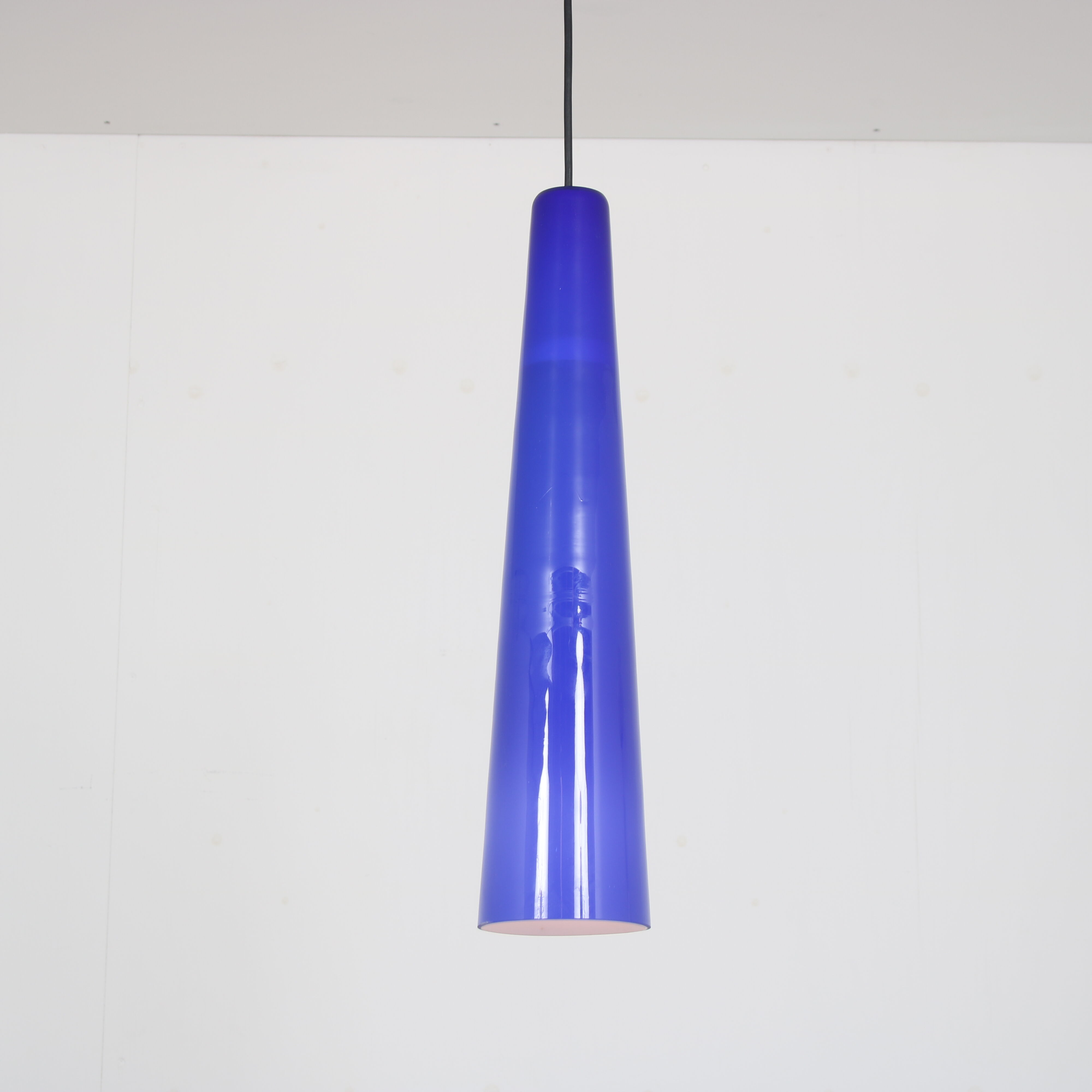 1960s Blue glass hanging lamp by Vistosi, Italy