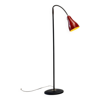 Belgian red lacquered floor lamp