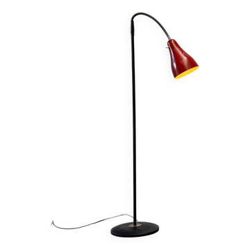 Belgian red lacquered floor lamp