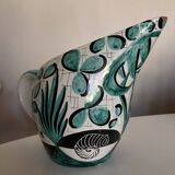Mid century ceramic pitcher Deruta 1960 Umbria Italy