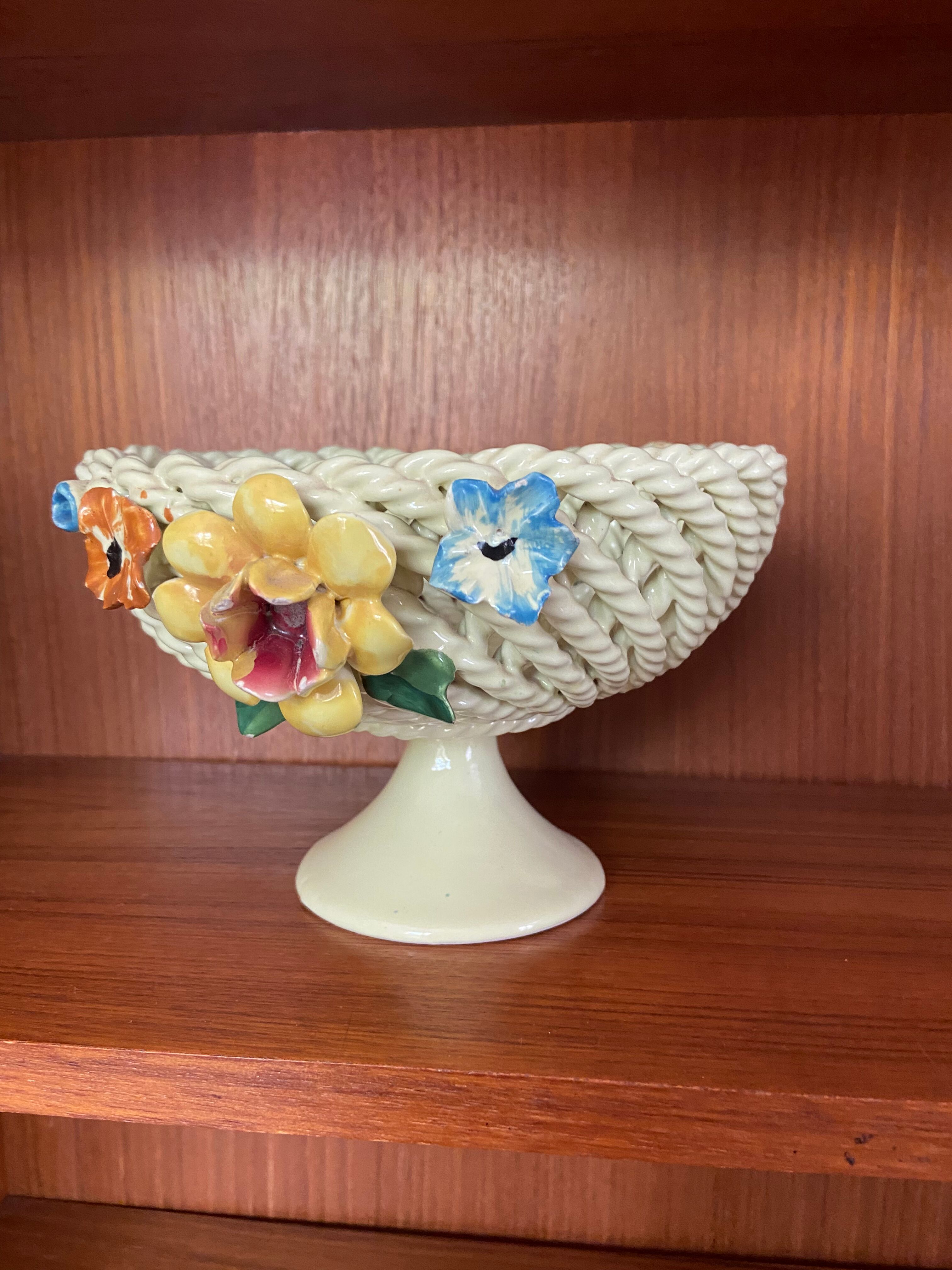 Braided earthenware cut and vintage slip