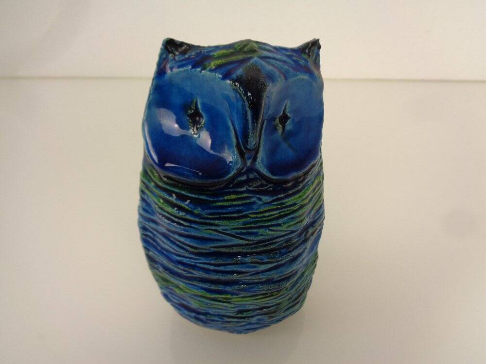 Ceramic Rimini Blu Owl by Aldo Londi for Bitossi, 1960s