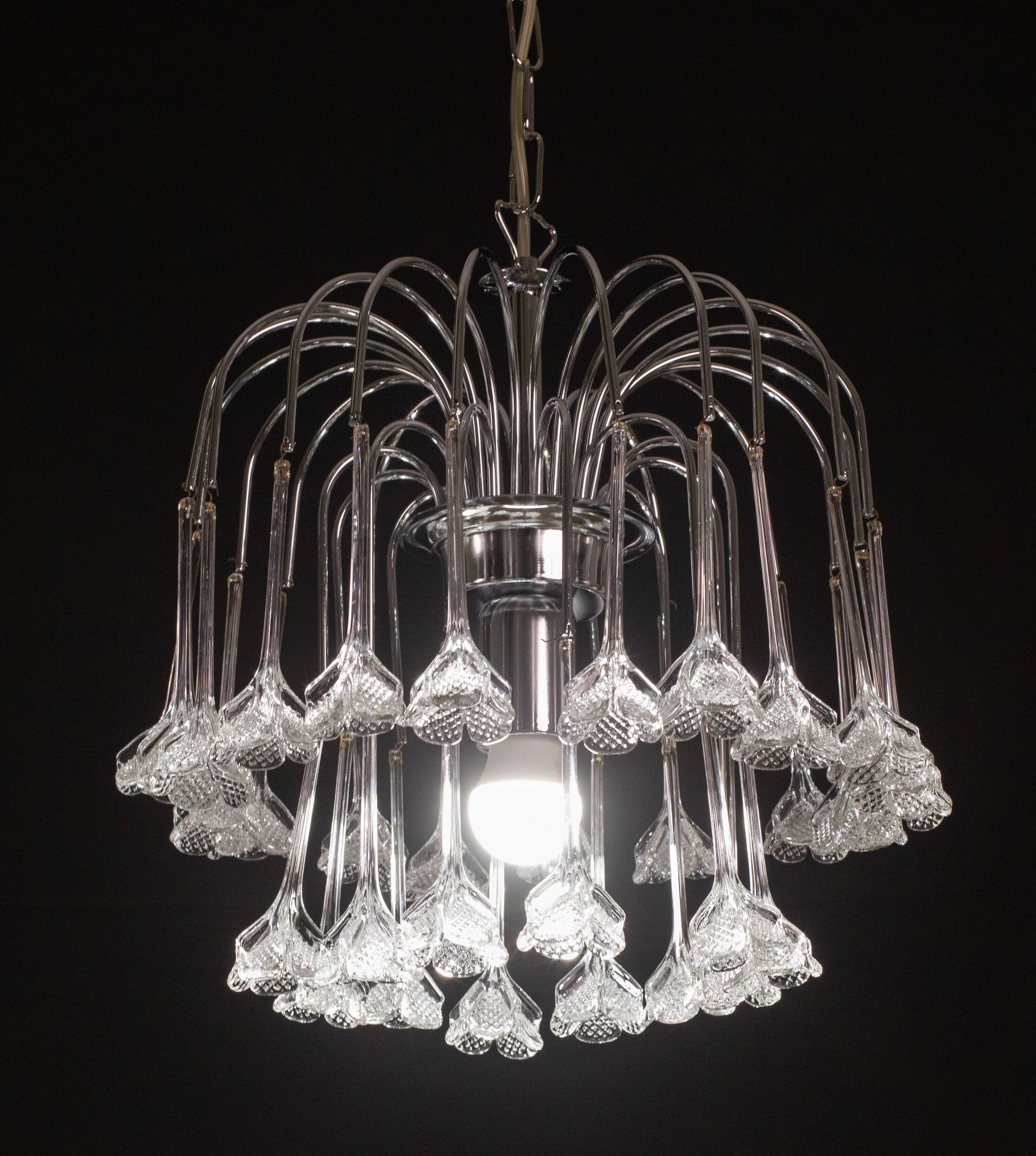 Set of 2 Julia Roberts, Vintage White Murano Chandelier, 1980s
