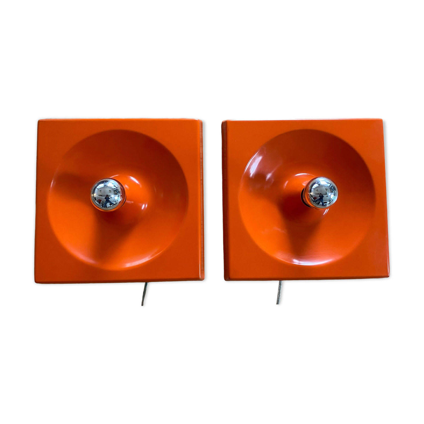 Pair of Quadro wall lamps by Jurgen Lange for Schönbuch. 1970