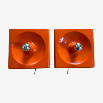 Pair of Quadro wall lamps by Jurgen Lange for Schönbuch. 1970