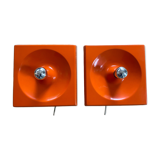 Pair of Quadro wall lamps by Jurgen Lange for Schönbuch. 1970