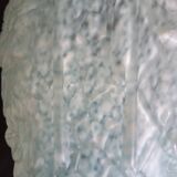 Art Deco vase in pressed molded glass paste, speckled blue color, h - 29