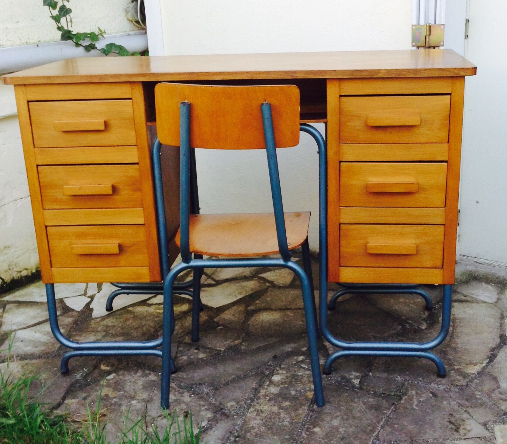 Bureau écolier vintage et sa chaise