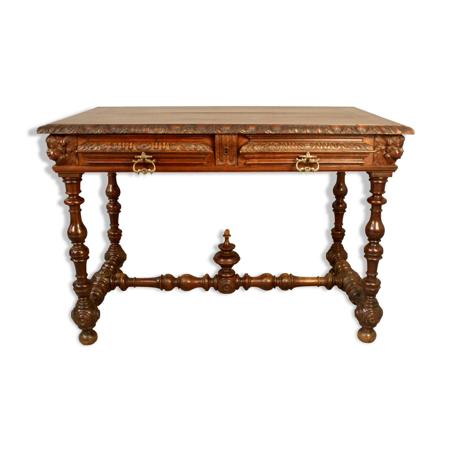 Louis XIII style writing table with Putti decoration