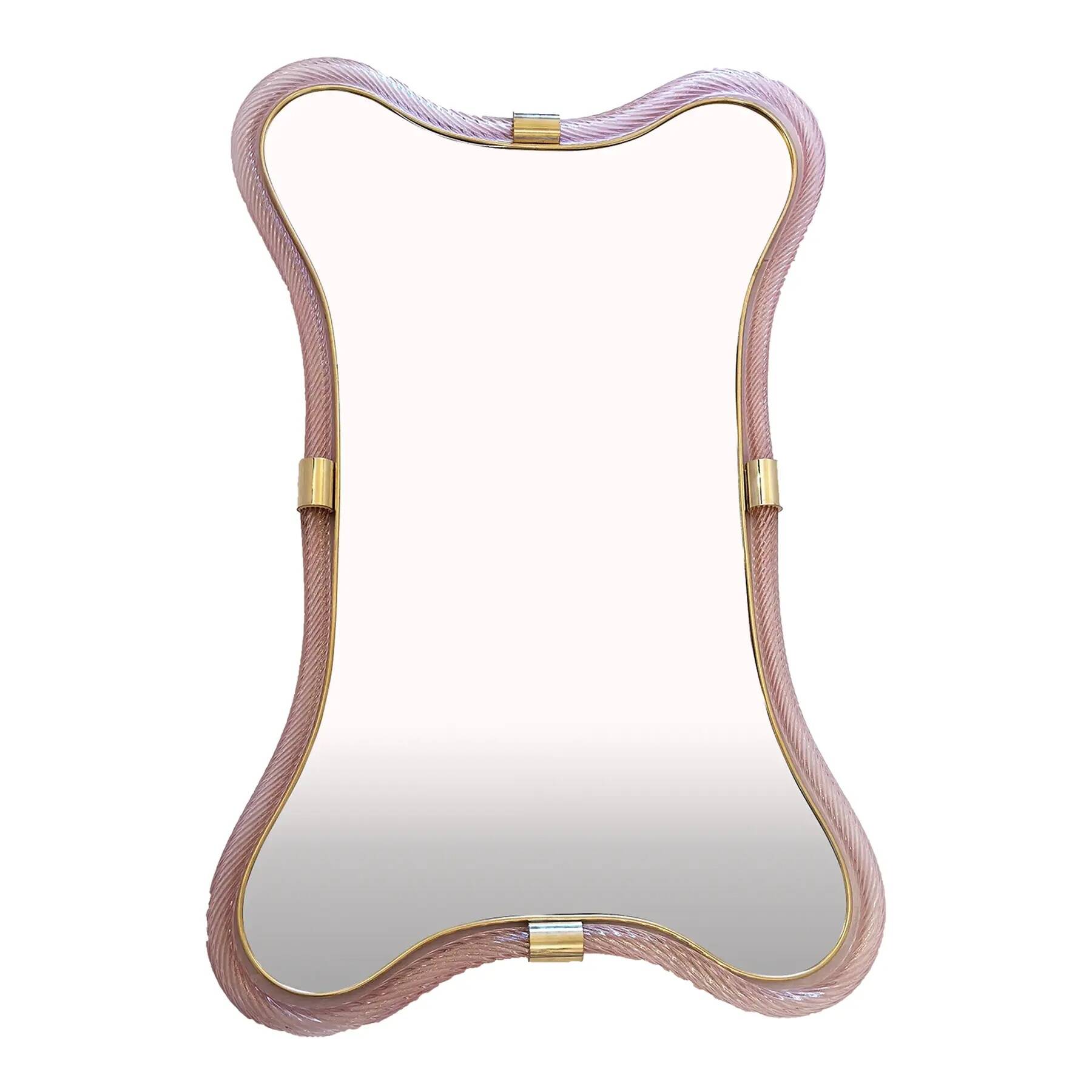 Miroir en verre de style Murano, miroir design – Simoeng, rose et