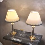 2 lampes deluxe laiton, chrome et or, 1970 a 80