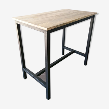 Metal and wood industrial high table