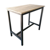 Metal and wood industrial high table