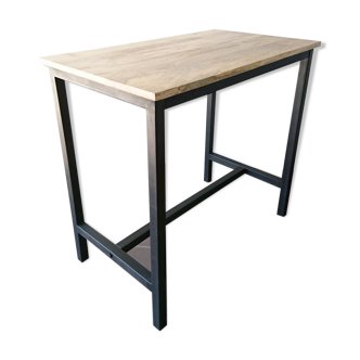 Table haute industrielle métal et bois