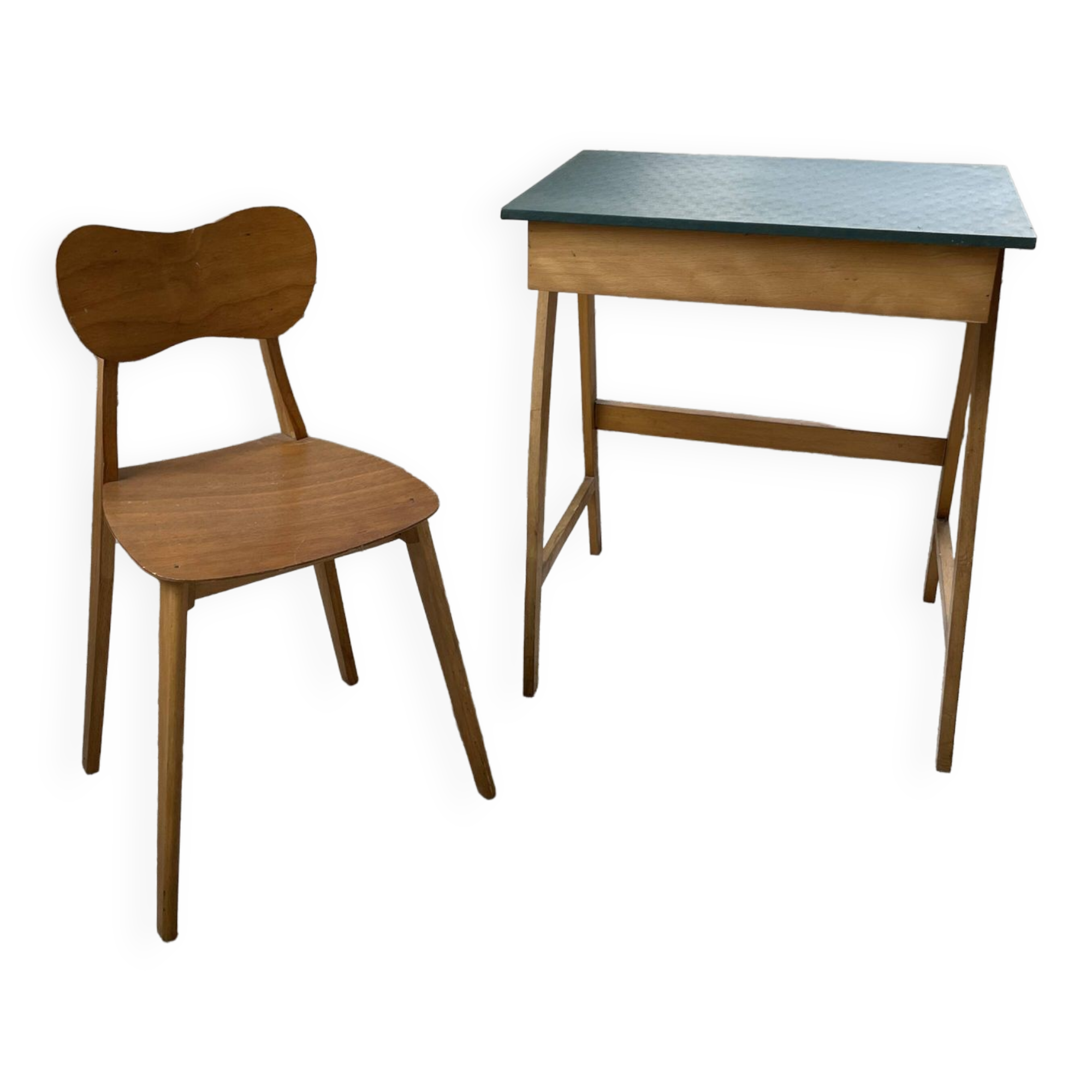 Bureau et chaise enfant pieds compas
