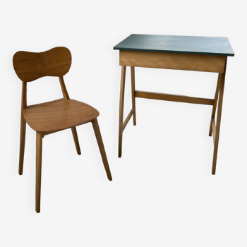 Bureau et chaise enfant pieds compas