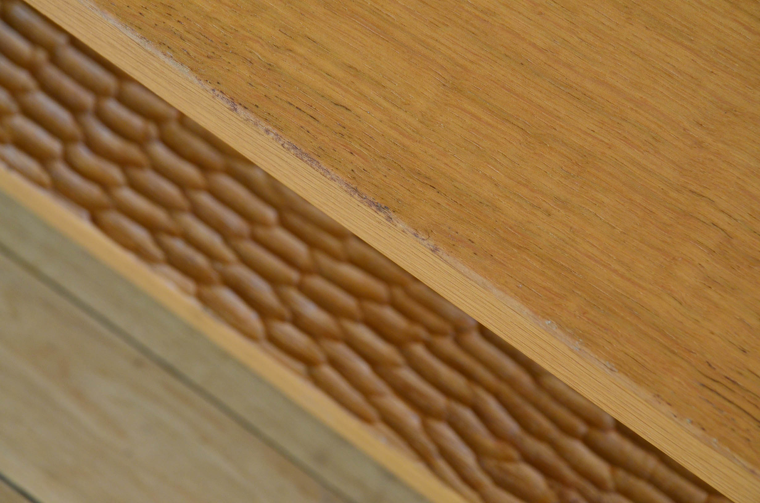 Coffee table Ecart International by Andrée Putman model "crossing" oak wood