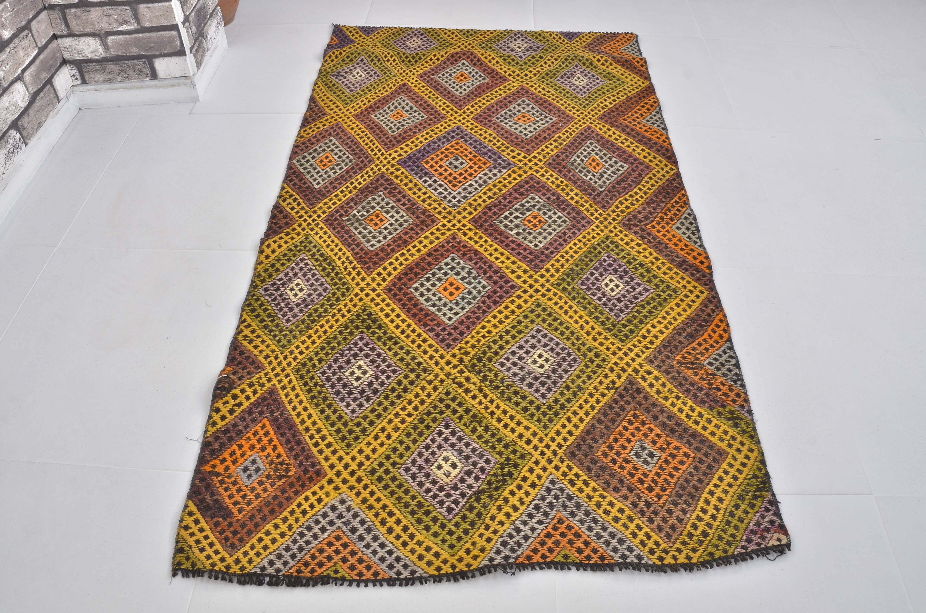 Small Oushak Vintage Kilim Rug sku 1985