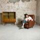 Vintage leatherette armchair
