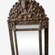 Nineteenth century parecloses mirror in brass and wood 32x60cm