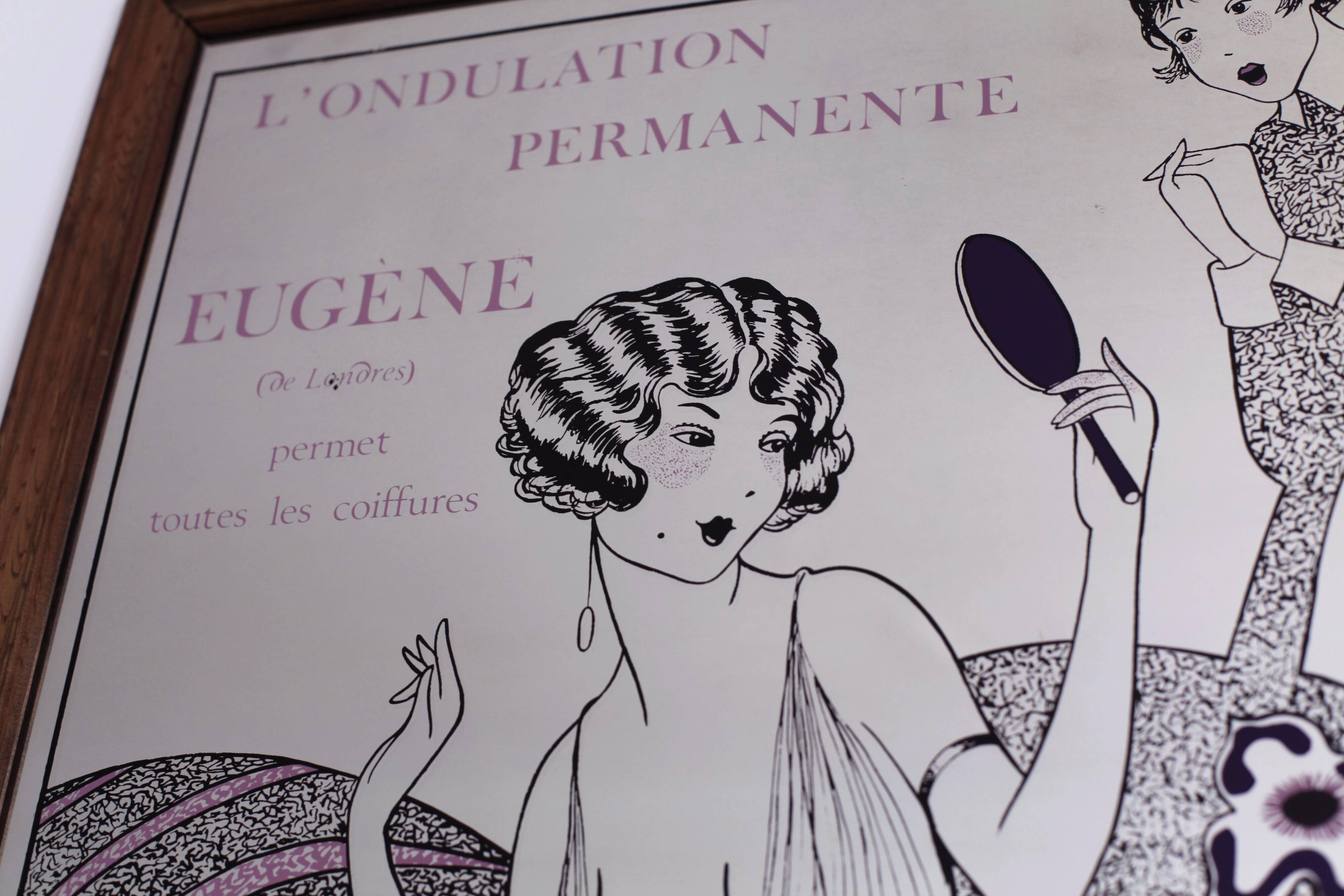 Coiffure screen-printed mirror 88.5cm x 63.5cm
