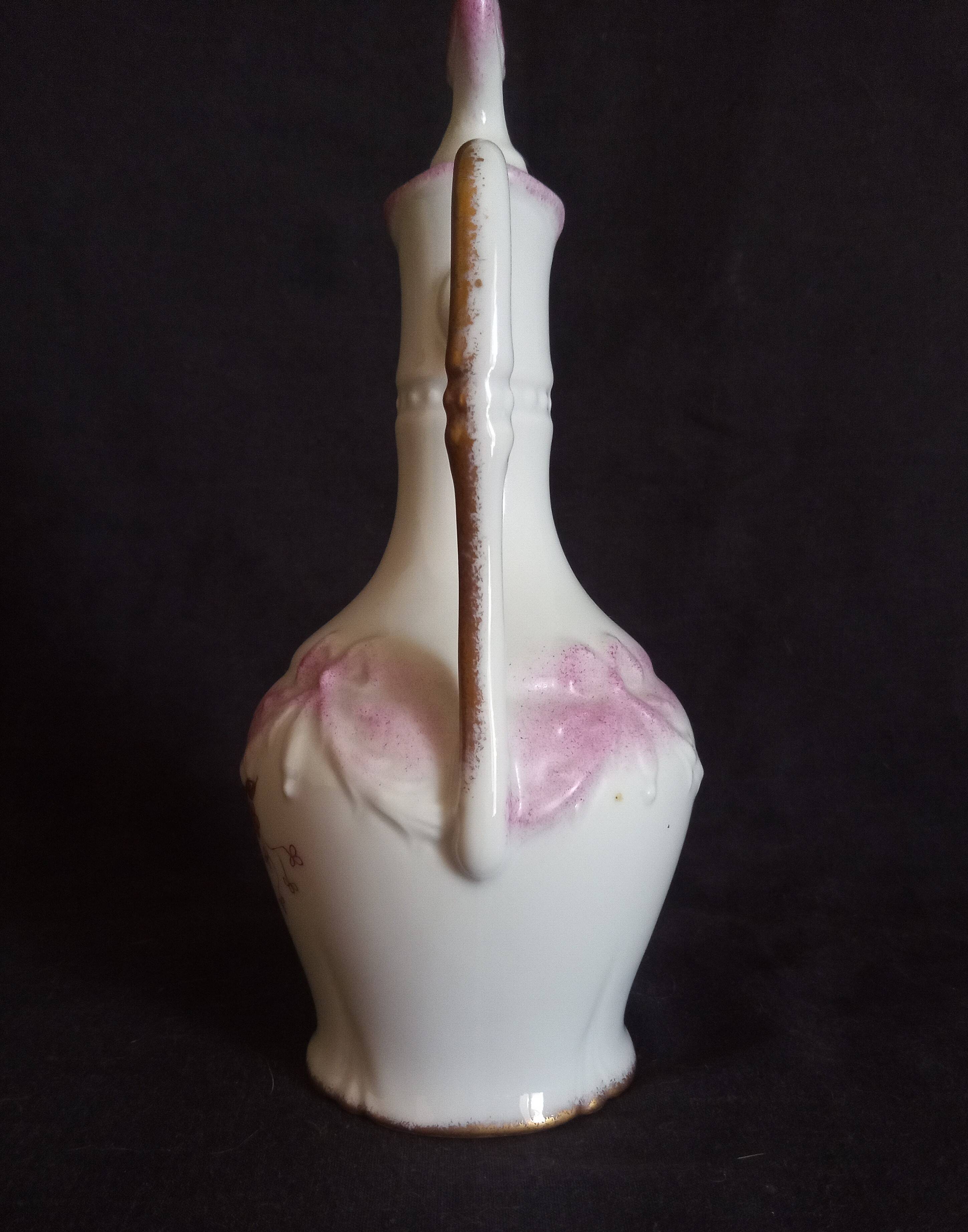 Spirits service for 4 people (6 pieces) in Paris porcelain, signed and numbered