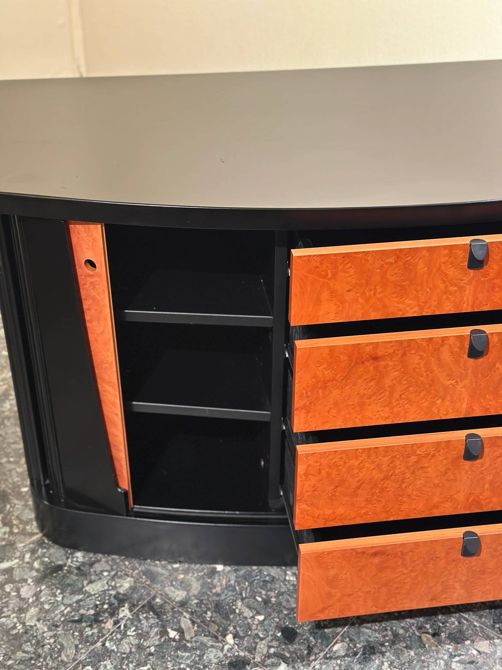 Black 80’s Art Deco style sideboard