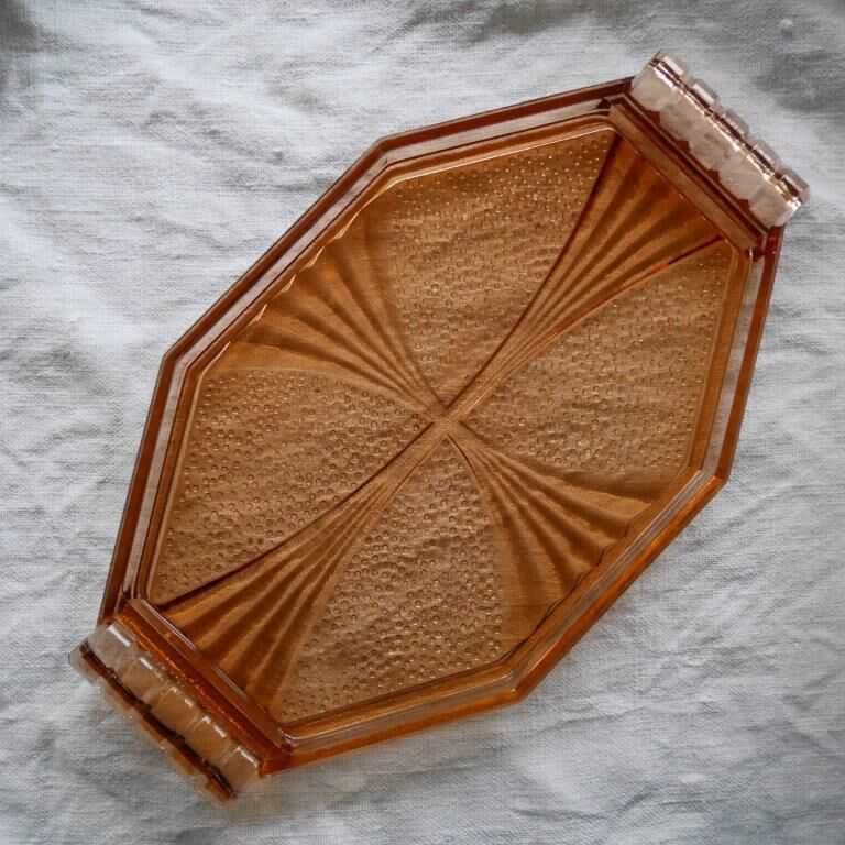 Orange glass tray