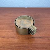 Stackable Austrian brass ashtrays in mid-century style, 1960, set of 5.