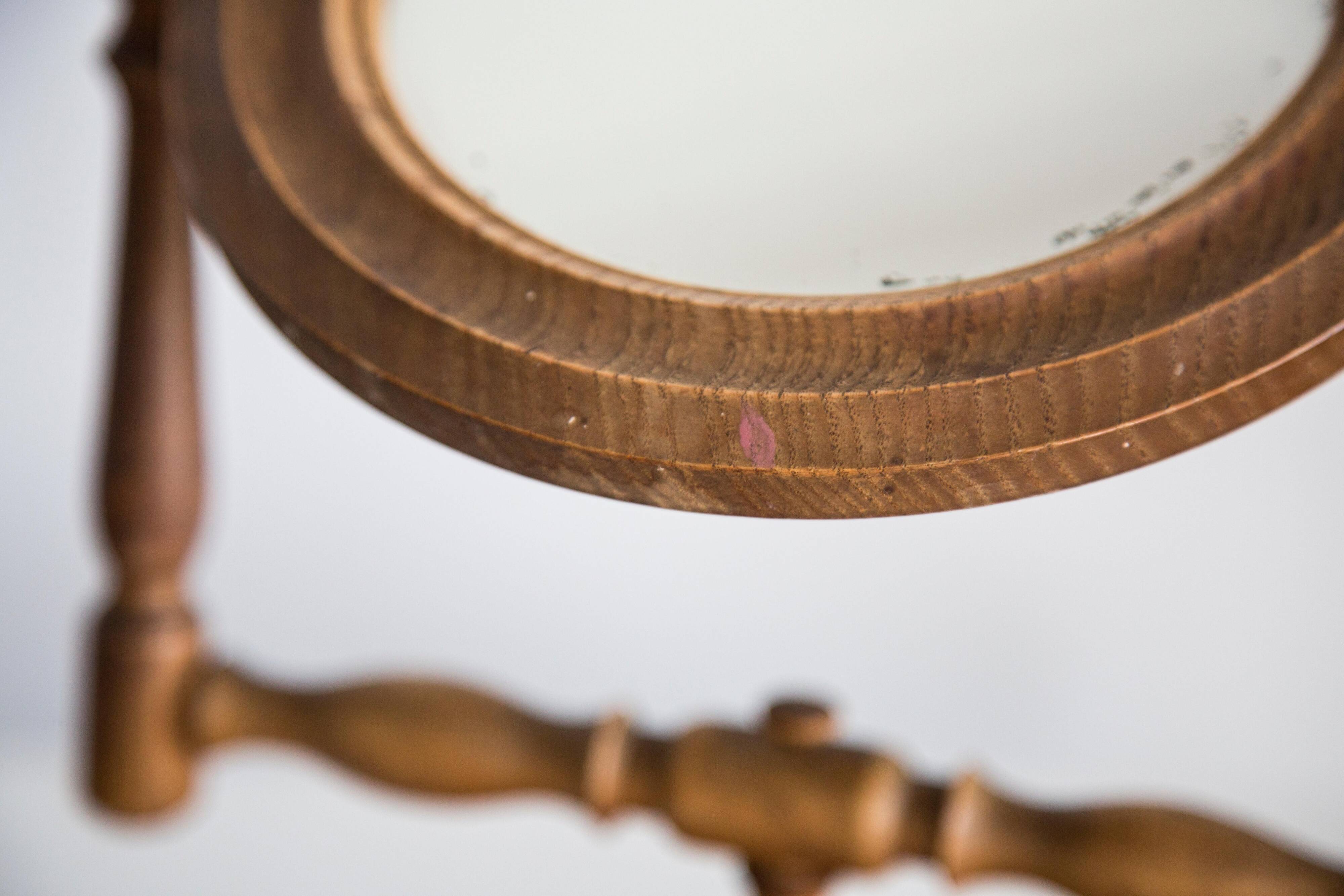 Miroir décoratif brun milieu de siècle avec cadre en bois, Italie, 1960s