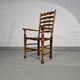 4 chaises à dossier échelle / 1 accoudoir / avec coussins en jonc