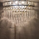 Classic crystal sconces. France, 1950s