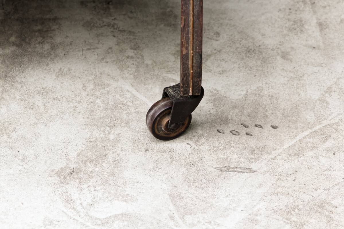 1950s wooden rolling trolley