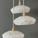 Vintage triple suspension lampshade in Clichy glass bench