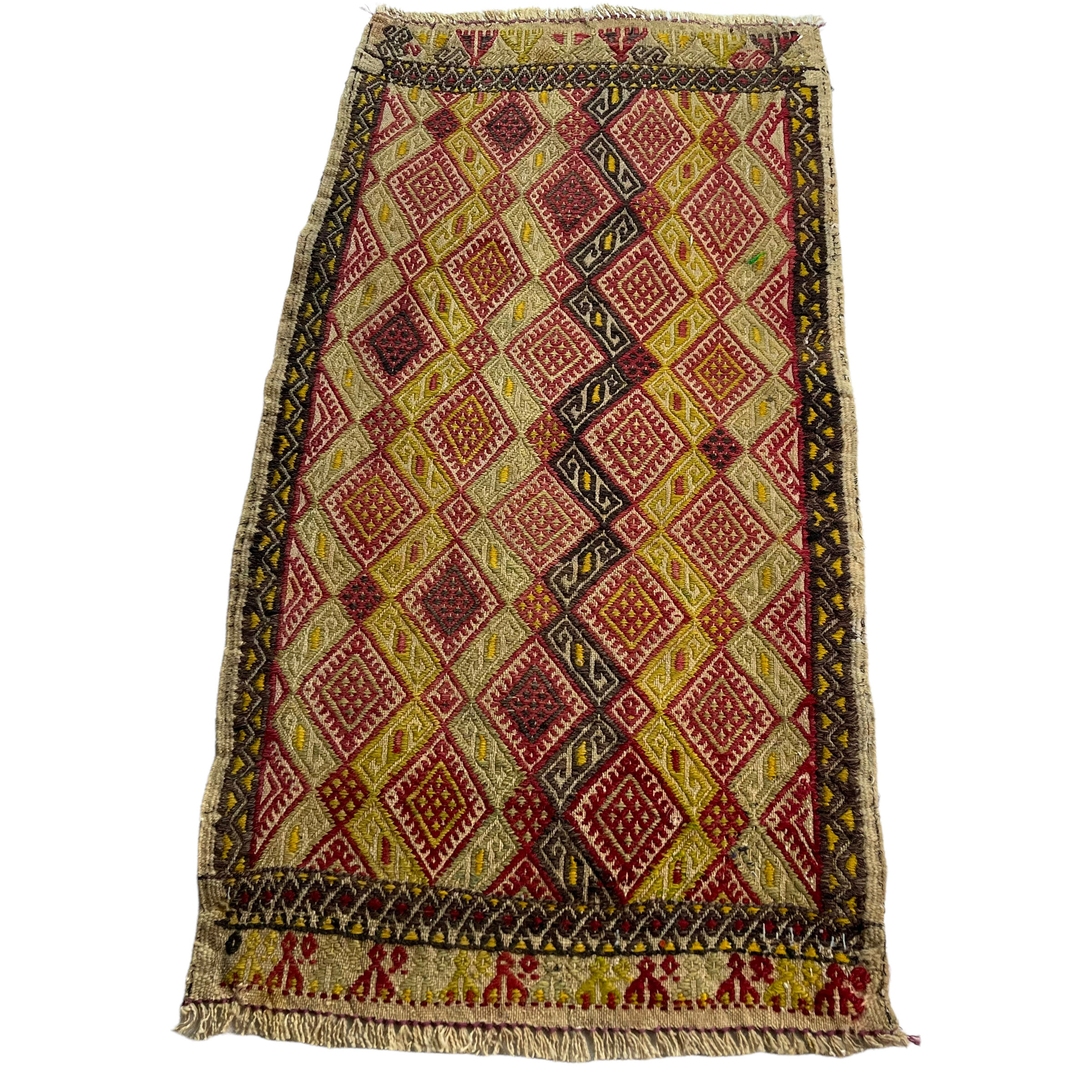 Vintage turkish kilim rug , 91 x 48 cm