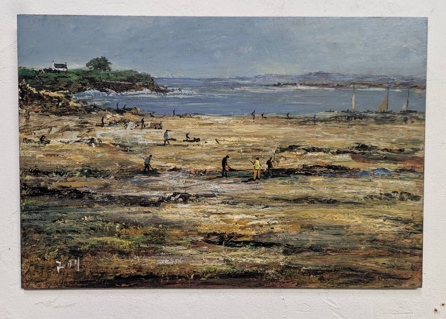 Acrylique Sur Panneau Marine Pêche Golf Du Morbihan "Roy" Bretagne Pei