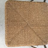 Metal folding chair and rope