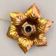 Pair of gold metal flower wall lights – 1960s/70s