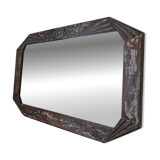 Vintage Art Deco carved wood mirror from the 1940s/50s