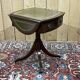 1950s English pedestal table in mahogany and leather top
